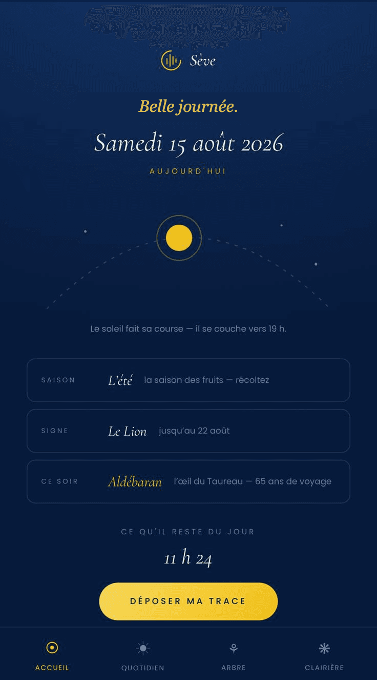 Sève — le rituel quotidien